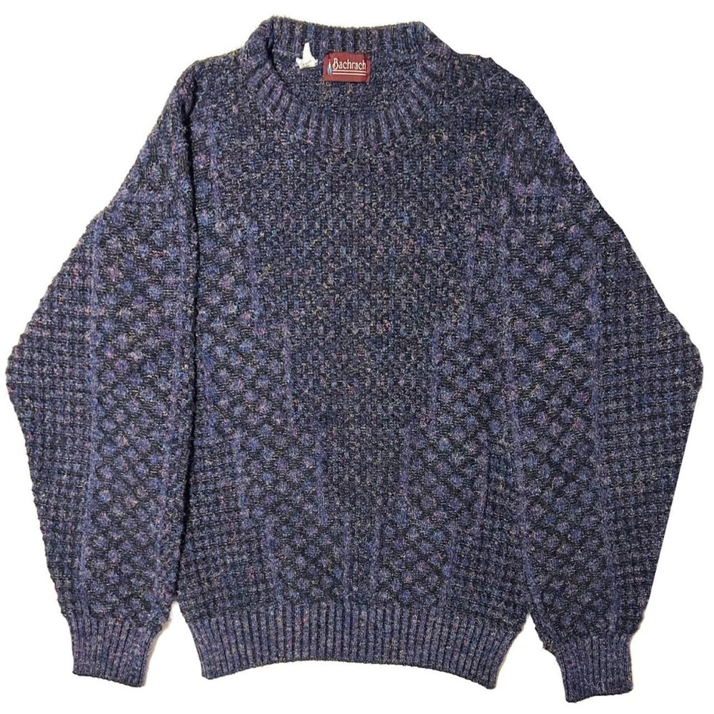 Vintage Italian Bachrach wool sweater w/ subtle, mesmerizing & colorful patterns